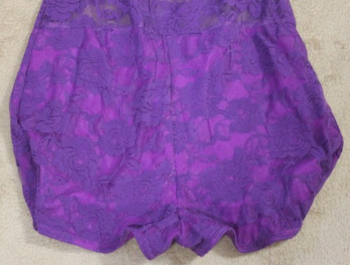 Kelle' Sheer Purple Lace Short Sleeve Dance Costume Size Adult Medium - Picture 11 of 15