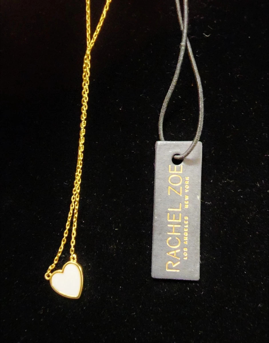 RACHEL ZOE 925 STERLING SILVER 18K GOLD PLATE CHAIN LAMINAT WHITE