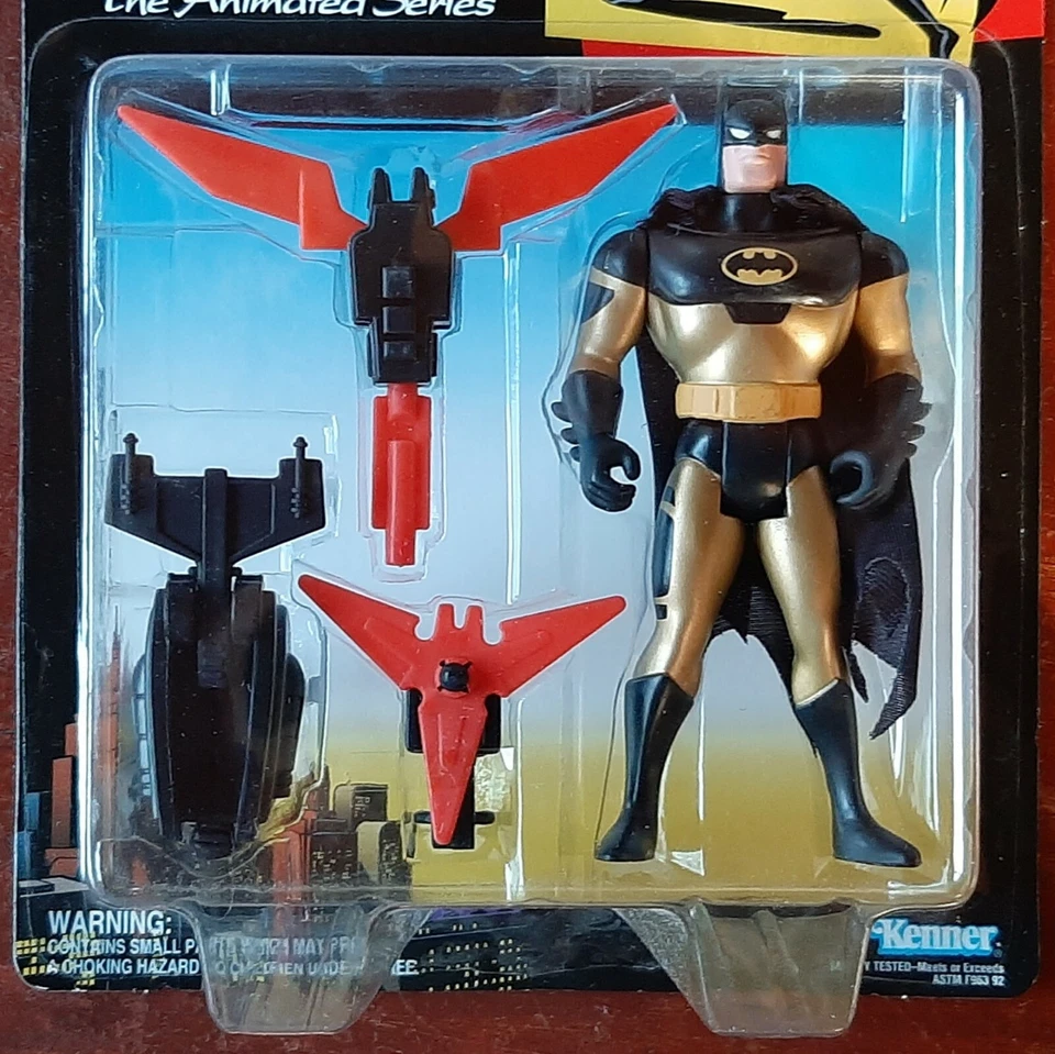 1993 винтажный Kenner Batman мультсериал «РЫЦАРЬ ЗВЕЗДА» с лезвием ракеты как новый на картонке - Изображение 3 из 4