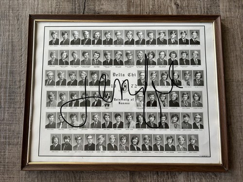 University of Kansas 1972 Delta Chi Fraternity Class Picture + Mascot Dog