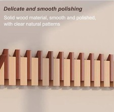 Natural Wood Coat Rack, Wood Wall Mounted, Accordion Wall Hanger, Piano Shape