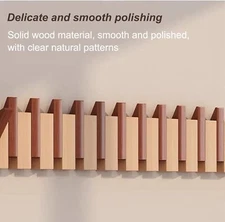 Natural Wood Coat Rack, Wood Wall Mounted, Accordion Wall Hanger, Piano Shape