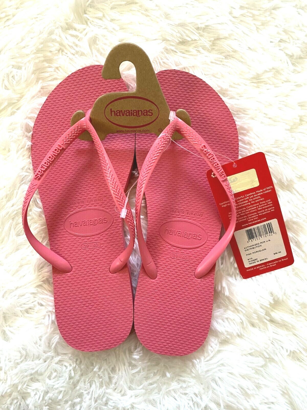 Havaianas Women`s Flip Flops Pink Porcelain Sz 39-40 NWT | eBay