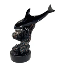 Vintage Donjo Bronze Sculpture Orca Killer Whale Statue Signed Art Copper Filled