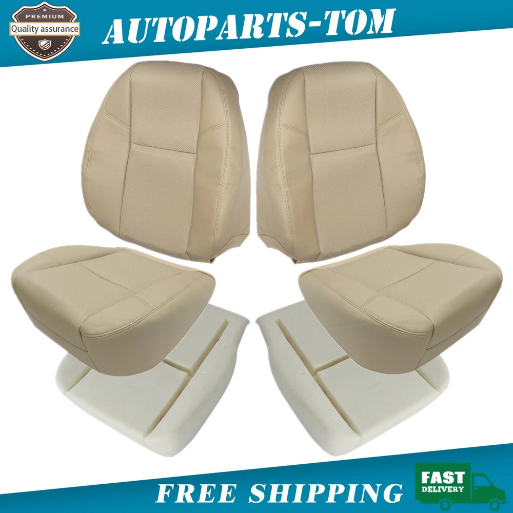 2009-2014 For Cadillac Escalade EXT Front Bottom Top AC Leather Seat Cover Tan