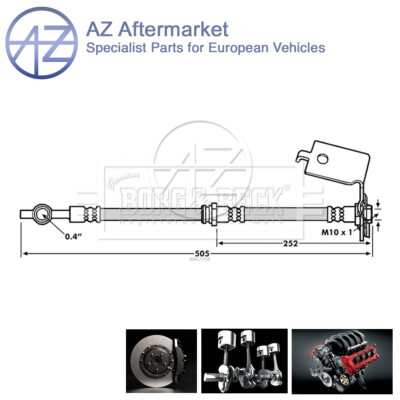 Fits Hyundai Santa Fe 2.0 CRDi 2.2 2.4 2.7 AZ Rear Left Brake Hose 5881226150