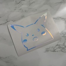 Surprised Pikachu Car Window Vinyl Decal Sticker, Pink Opal Iridescent