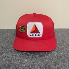 VTG Citgo Snapback Foam Mesh Trucker Hat w/ Kyle Petty Wood Bros Thunderbird Pin