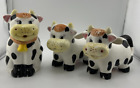 Houston Harvest Cow Sugar and (2) Creamers Set Ceramic Cow Decor Black/White