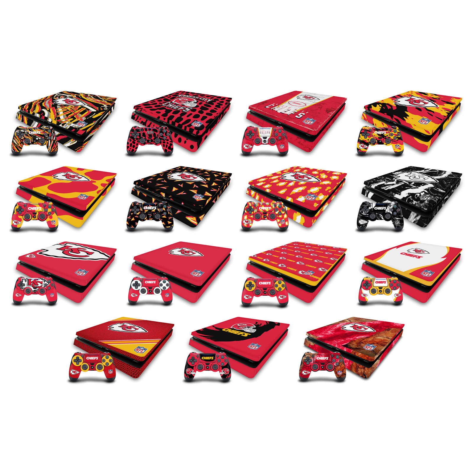 OFFICIAL NFL KANSAS CITY CHIEFS VINYL SKIN FOR PS4 SLIM CONSOLE & CONTROLLER