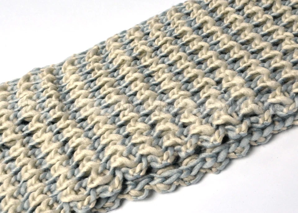 Bufanda de invierno infinita tejida multicolor elástica cálida a rayas círculo capucha Foto 2 de 2