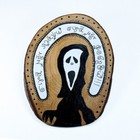 Horror Scream Ghost Face Art Handmade Painting on Wood Decor Acrylic 02723