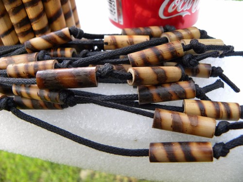 Vintage Belt l Mixed Hard Wood Beaded Bamboo handmade Belt Body Necklace cool - Picture 7 of 7