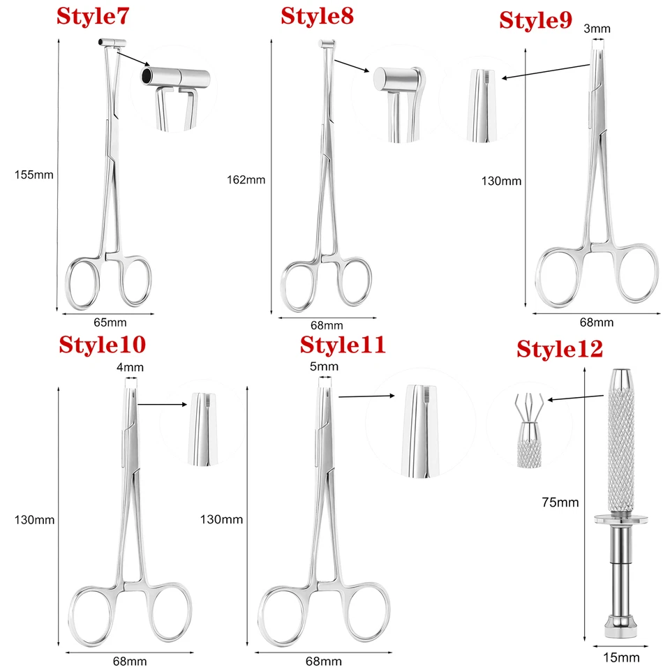 Alicate de apertura y cierre de acero inoxidable esponja abrazaderas herramienta de perforación corporal Foto 3 de 4