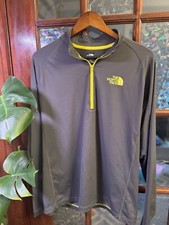 Mens EUC The North Face half zip pullover dri-tech lightweight Medium Grey Layer