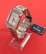 Bulova 63B002 men rectangular steel watch NEW unworn