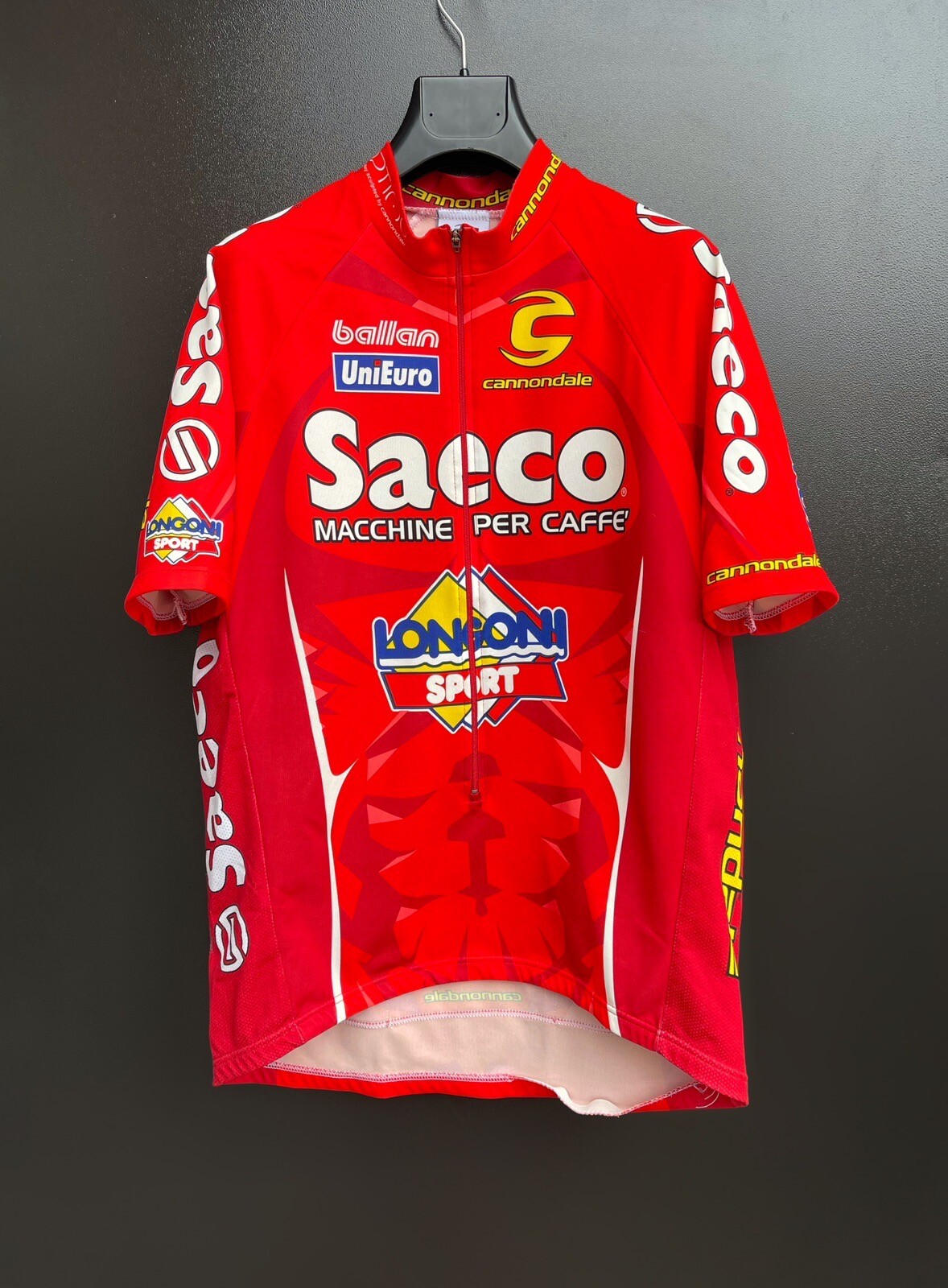 Maillot Cycliste Cannondale Saeco Valli 2000 - Rouge Taille L - Homme