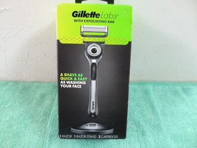 Gillette Labs Men's Razor W/Exfoliating Bar 1 Razor, 1 Razor Stand, 2 Cartridges
