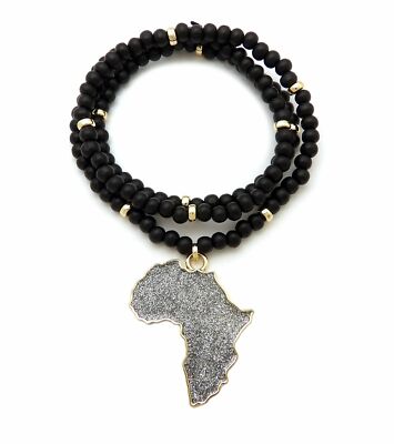 [Icemond] Stardust African Map Wooden Necklace