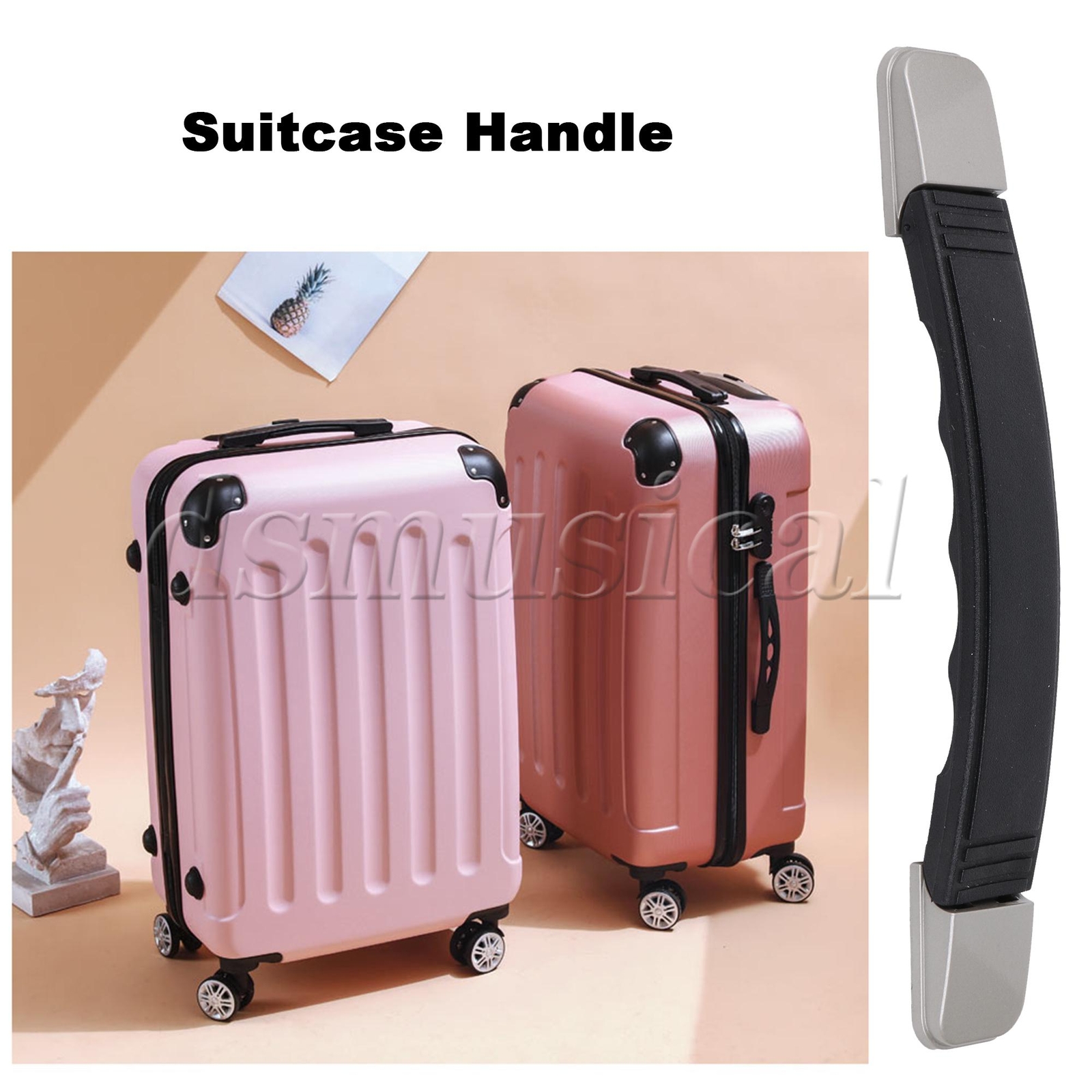 Suitcase Luggage Handle Holder Strap Grip Handle w/ Mounts Black B018-image