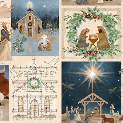 Christmas Nativity Come Let Us Adore Him Patch O' Holy Night BTY 43In Wide