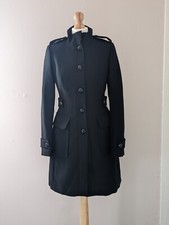 Karen Millen Black Coat Glamourous Classic Investment Wool Jacket Sz Uk 10 Nwot
