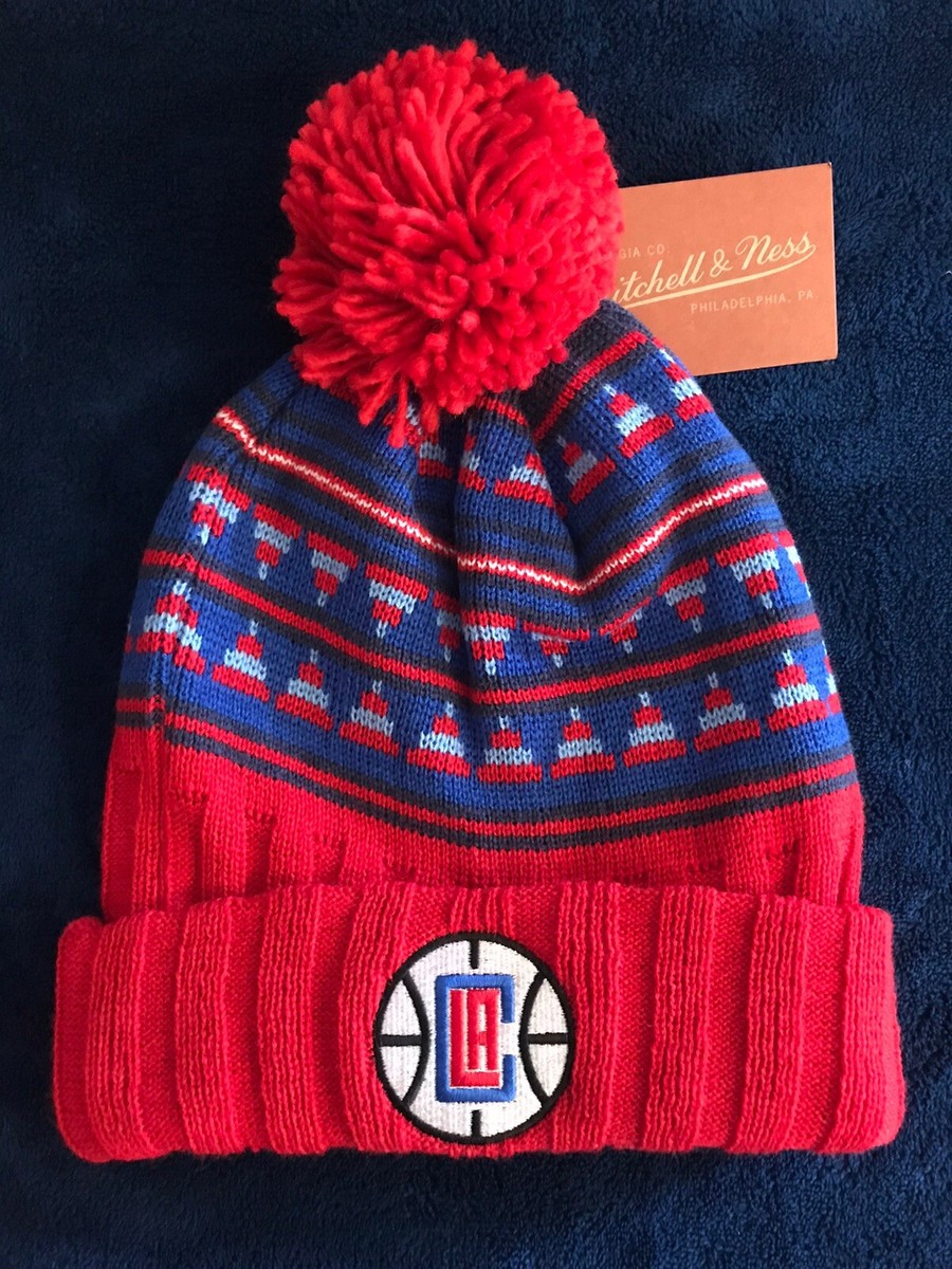 帽子 [0] LA CLIPPERS ADIDAS POM POM BEANIE NBA Los Angeles Clippers Basketball Red Beanie Stocking Hat