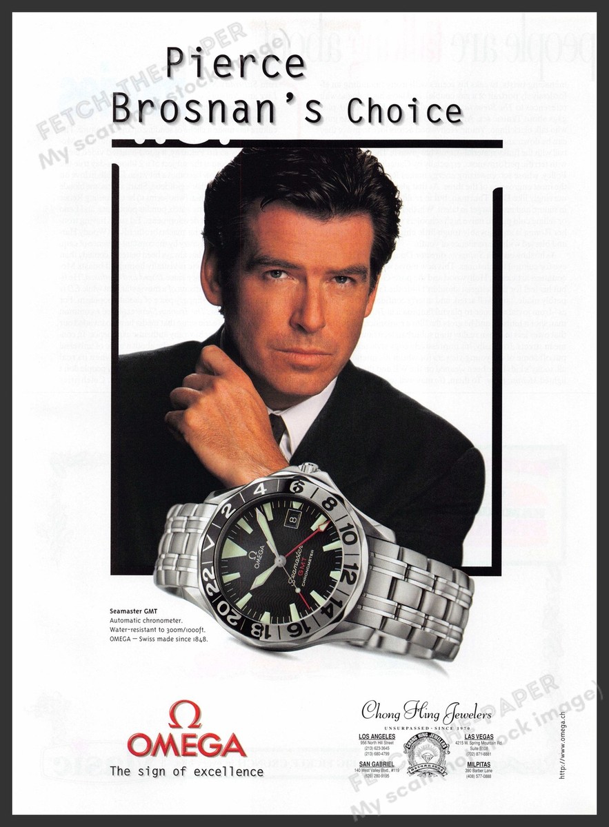 Omega Watch Pierce Brosnan 1990s Print Advertisement 1999