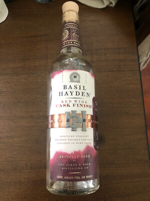 EMPTY Basil Hayden Red Wine Cask Kentucky Bourbon Whiskey Bottle 750 ml Beam