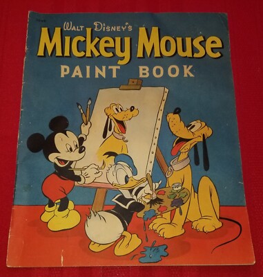 Rare 1942 Walt Disney's Mickey Mouse Paint Book Whitman