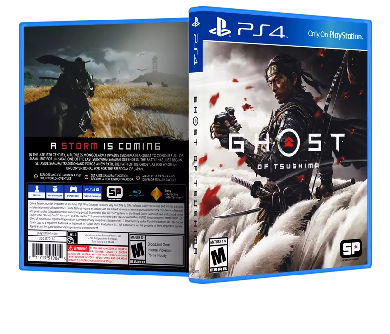 Ghost of Tsushima - Replacement PS4 Cover and Case. NO GAME!!