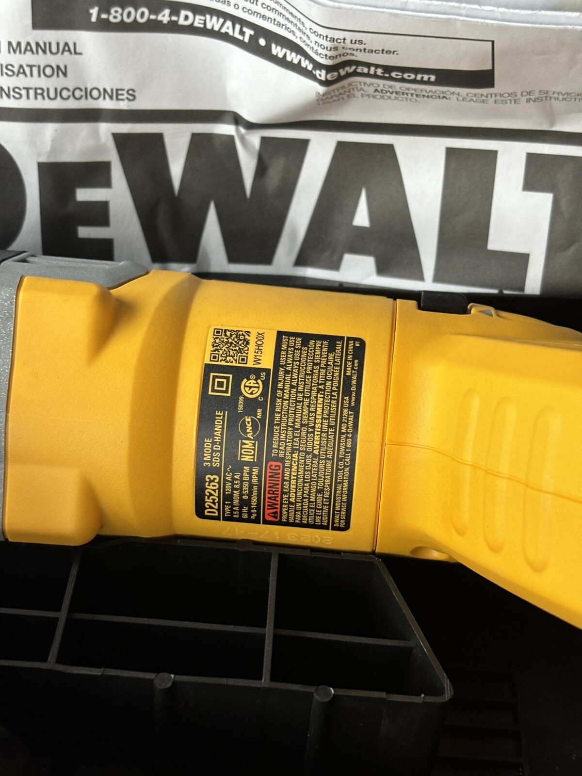 DEWALT D25263 3 Mode Dhandle SDS Rotary Hammer Drill eBay