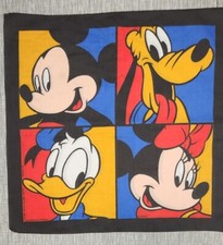 Vtg Walt Disney Mickey Mouse Minnie Donald Pluto handkerchief bandana 90s