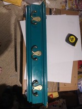 Green Color Vintage Wall Coat Hanger, 3 Coats, Brass Hardware, All Ready to Hang