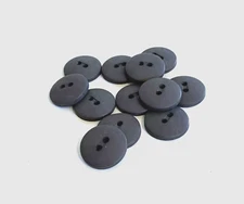 24 Buttons Dark Gray Matte Plastic 2-Hole Sew Through Sewing 18 mm #BK47