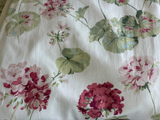 ORIGINAL LAURA ASHLEY GERANIUM LINEN CURTAINS FLOOR LENGTH 225 cms LONG