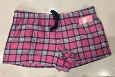 Jenni by Jennifer Moore Printed Cotton Boxer Pajama Shorts XL Pink Plaid