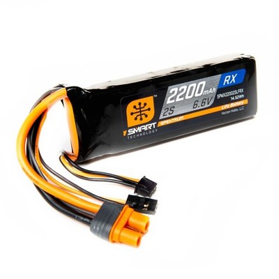 Spektrum 6.6V 2200mAh 2S 15C Smart LiFe Receiver Battery: Universal Receiver, IC