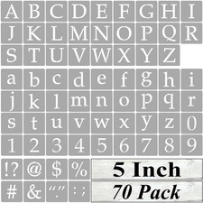 5 Inch Alphabet Letter Stencils for Painting - 70 Pack Letter and Number Sten...
