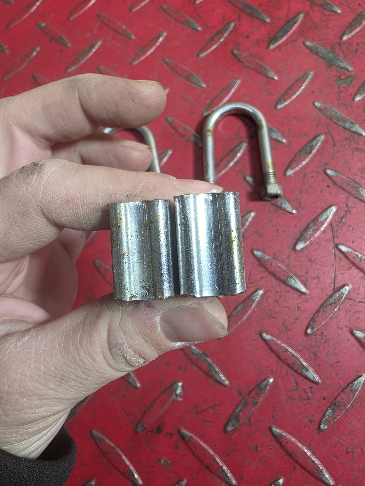 1975 Mobylette Motobecane 4T Handlebar Hold Down Clamps