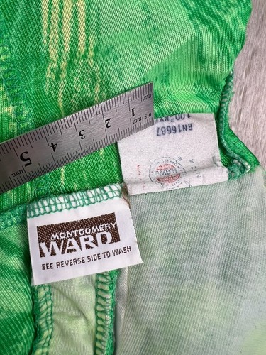 Vintage 70s Montgomery Ward 2 Piece Green Swimsuit Mod Dress Size 14 Union Made - Picture 4 of 18