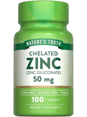 Nature's Truth Chelated Zinc 50mg | 100 Tablets | Essential Mineral Supplement |