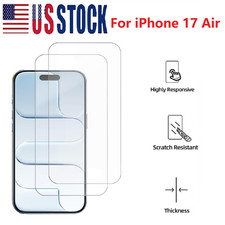 2 Pack For Apple iPhone 17 Air Tempered Glass Screen Protector Glass Film Cover