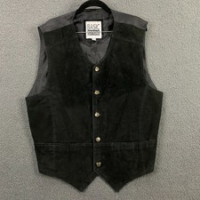 Suede Leather Waistcoat Vest Mens L Western Costume Pioneer Biker Moto Vintage