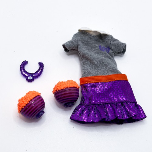 Vestito vestito ispirato ad Halloween arancione viola vestito standard fashionista Barbie bambola - Foto 3 di 7