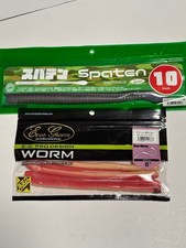 Eversgreen Bow Worm & Spaten Soft Lures Set New Unused Fishing Accessories