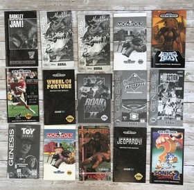 Sega Genesis Game Manuals Box Inserts Lot Toejam Earl Sonic Doom 32x X-Men ETC