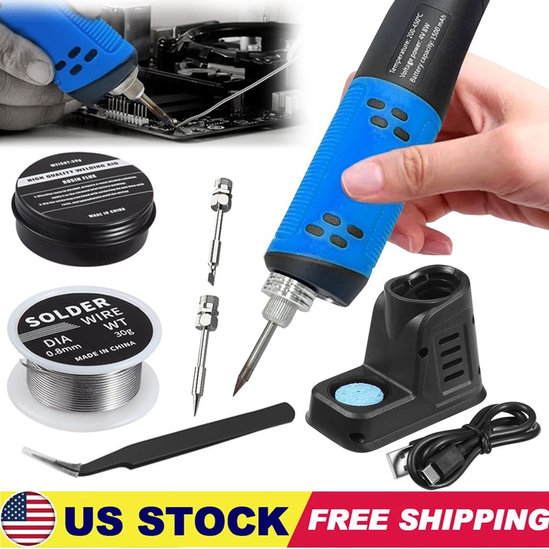Cordless Soldering Iron Kit LED Display Portable Soldering Tools 392°F to 842°F
