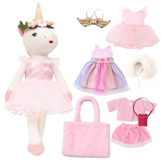 Unicorn Doll Stuffed Animal Toys for Girls - Ballerina Doll 