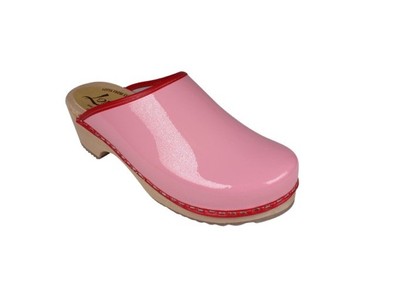 Lotta From Stockholm Swedish Classic Clogs Pink Patent Leather Women s 38 7.5